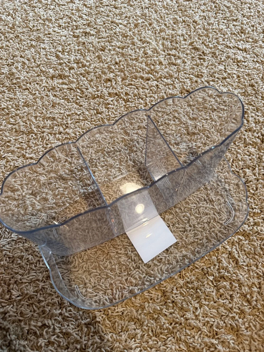 Clear Acrylic Divided Organizer Tray - for makeup or misc